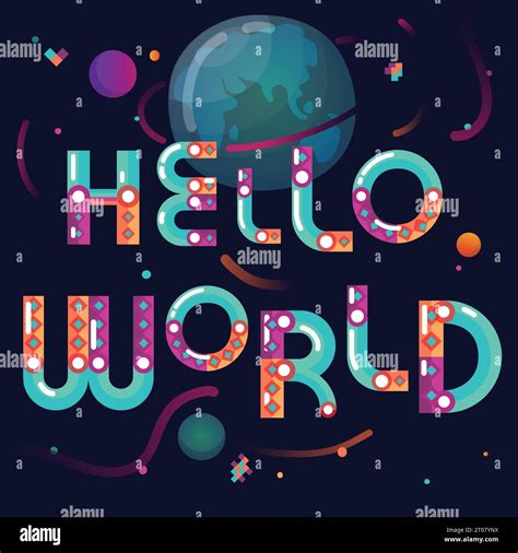 Latin alphabet cartoon constructor astronomical world poster with earth ...