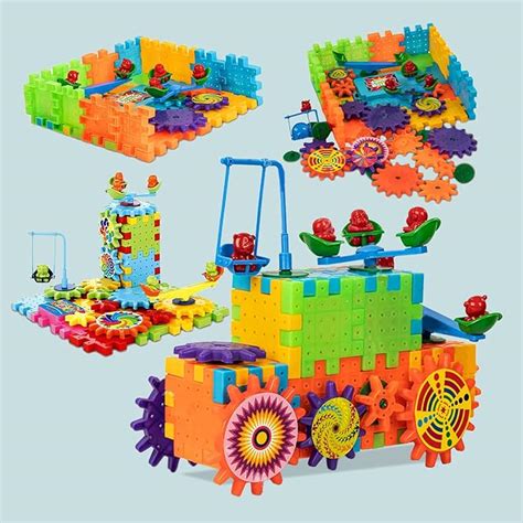NHR Interlocking Battery Operated Gear Building Toy Set,Learning Blocks ...