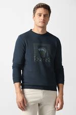 Buy Men Navy Graphic Print Crew Neck Sweatshirt Online - 40041447 | Van ...
