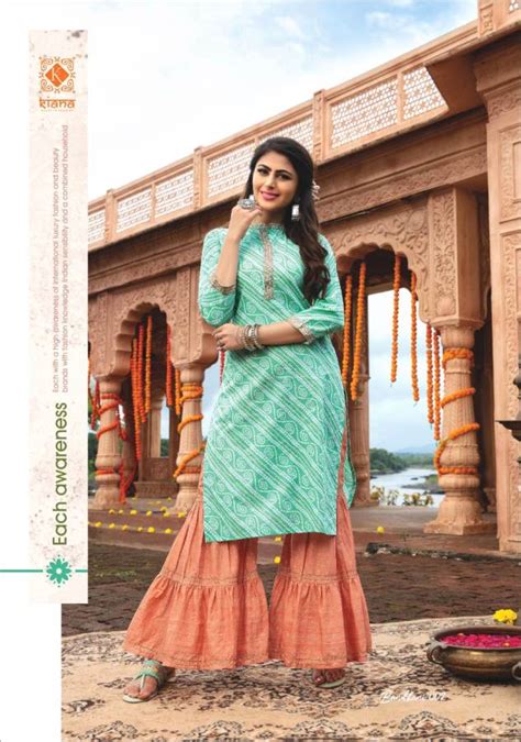 Kiana Presents Bandhani Stylish Kurti With Bottom Festival Collection