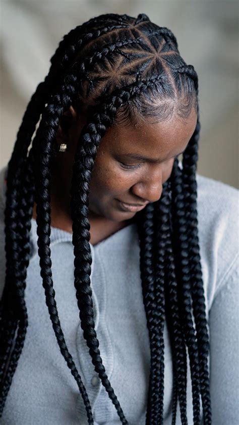 Image result for Braids with Middle Part Tutorial