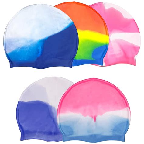 Buy Kids Swimming Cap [6 to 16 Years] Flexible Silicon Rainbow Colored ...