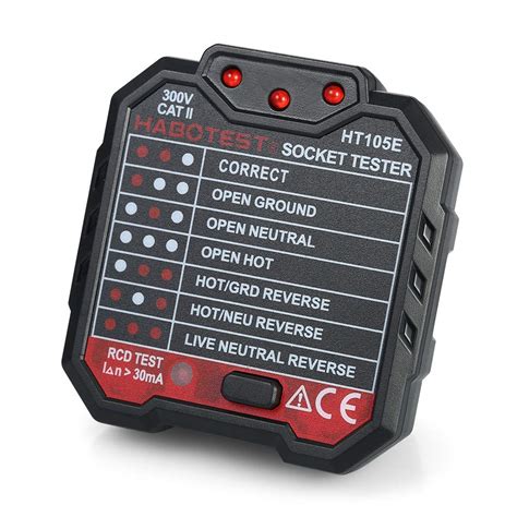Socket Tester, HABOTEST Advanced RCD Electric Plug Tester Automatic ...