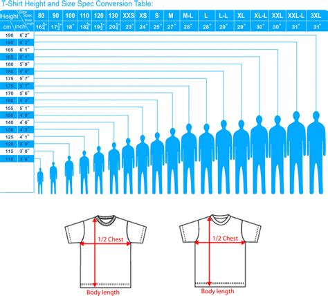T-Shirt Size Chart