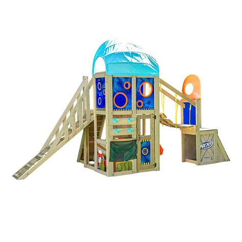 Buy KidKraft Nerf Command Base Battle Fort Wooden Outdoor Two-Story ...