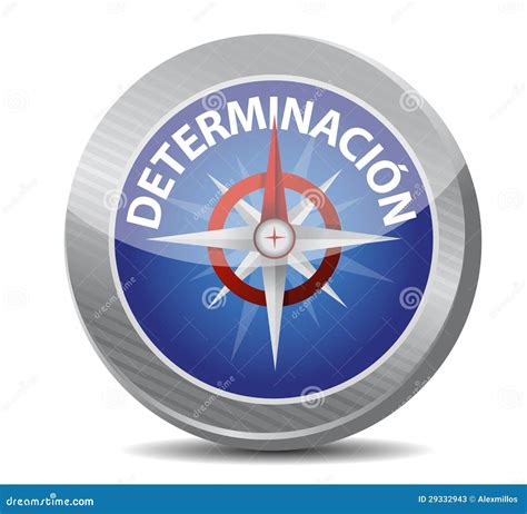 Determination Glossy Compass in Spanish Stock Illustration ...