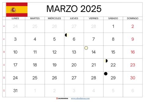 Calendario Marzo 2025 España Para Imprimir
