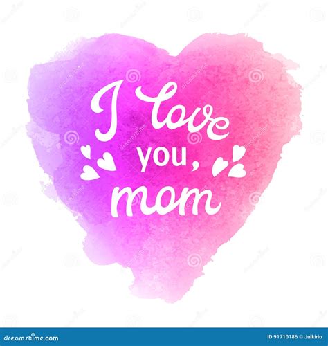 Te Amo Mama Tarjeta De Felicitación Con Los Corazones Ilustración del ...