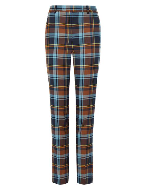 Buy Mia Checked Slim Ankle Grazer Trousers at Marks & Spencer