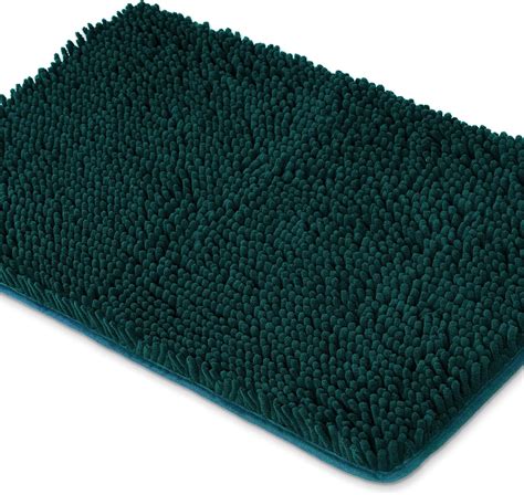 Amazon.com: Yeaban Dark Teal Bathroom Rugs – Thick Chenille Bath Mats ...