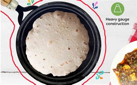 Buy Highlance Iron Induction Dosa Chapati Roti Flat Tawa Pan Wooden ...