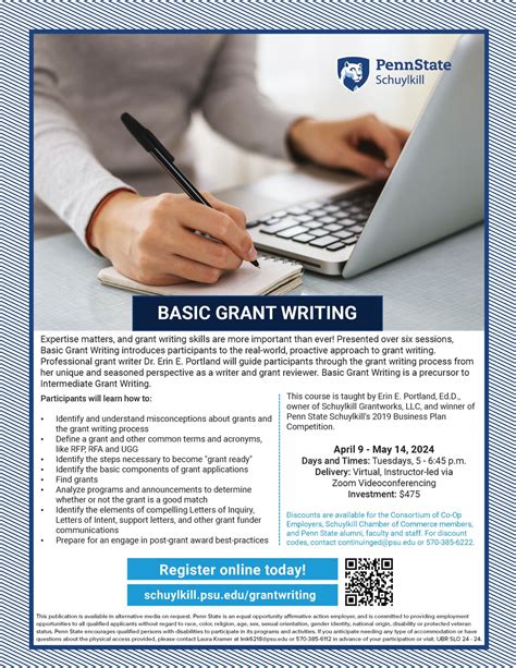 Kate Zimmerman on LinkedIn: Join us this April for our live virtual Basic Grant Writing course with…