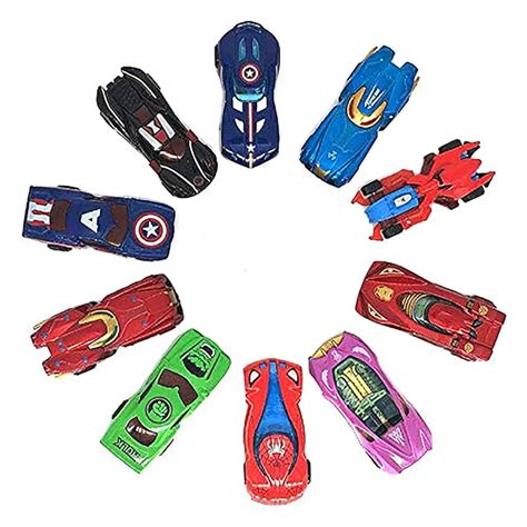 KRIREEN Die-Cast Set of 10 Cars Toys Character Free Wheel High Speed ...