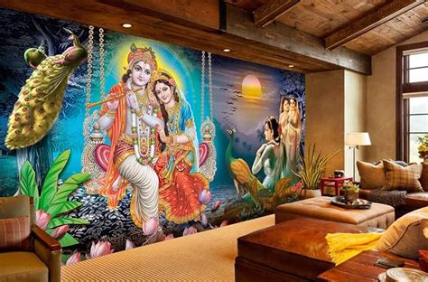 Envouge 3D Wallpaper - Radha Krishna Painting, Self Adhesive, 3ft X 2ft ...