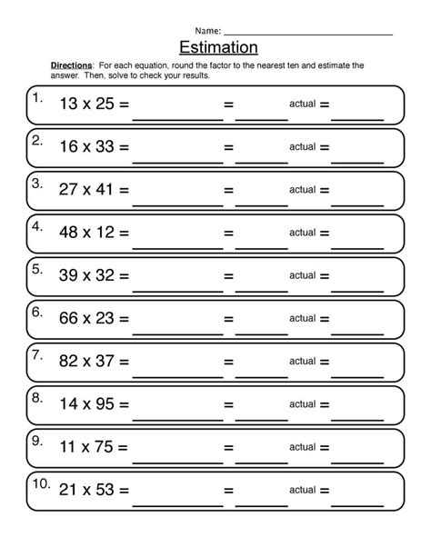 Estimation Worksheet 的图像结果