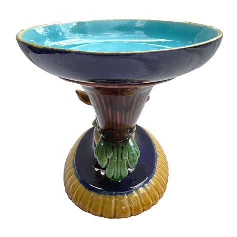 A Minton Majolica Stag's Head Small Taza in Cobalt Blue, English, ca ...