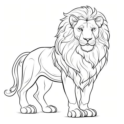 Vector hand drawn lion outline illustration | Premium AI-generated image