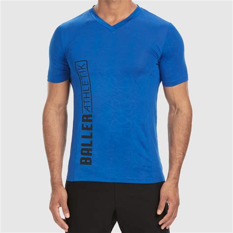Electric Blue V Neck T Shirt Mens for Men | Baller Athletik