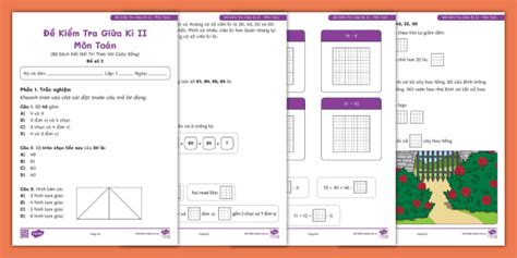 Đề Kiểm Tra Giữa Kì II số 2 - Môn Toán Lớp 1 - Bộ Sách Kết Nối Tri Thức Với