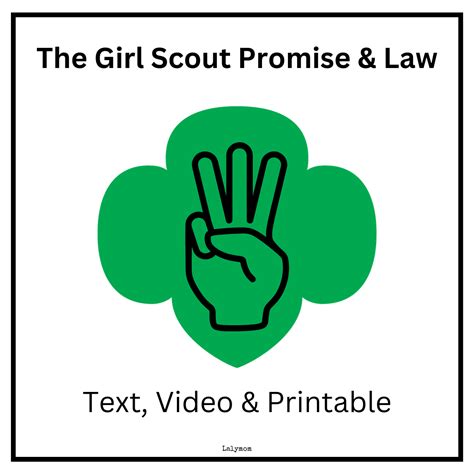 The Girl Scout Promise and Girl Scout Law [Printable] - LalyMom