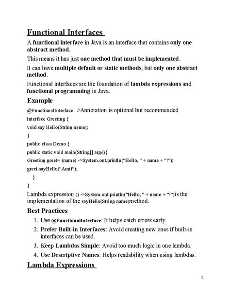 OOP with Java (CS101) Unit 3: Functional Interfaces & Lambda ...