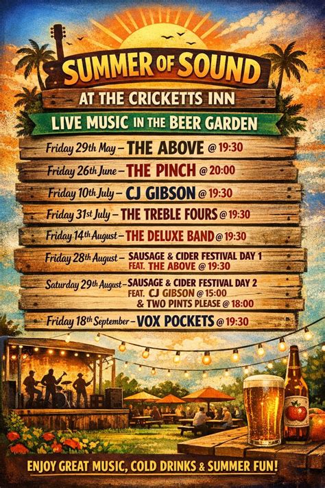 The Above Band - Summer Of Sound At The Cricketts Inn, The Cricketts ...