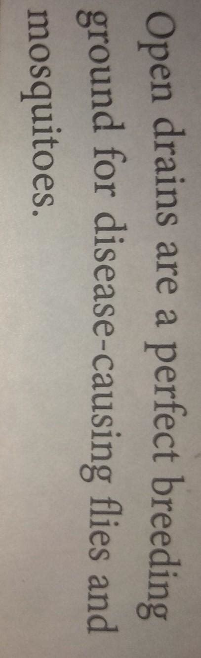 The disadvantage of open drains in a sewage - Brainly.in