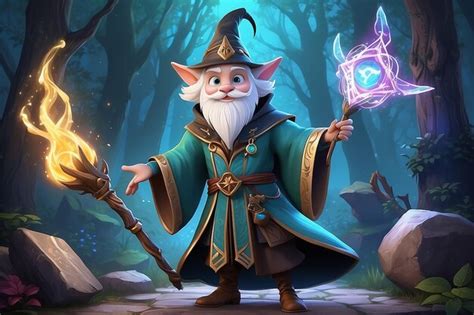 Weaving spells of wonder enchanted enchanter elliot | Premium AI ...