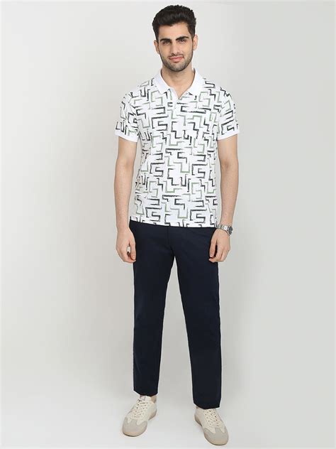 Parx Men White Regular Fit Printed Polo Neck Collar T-Shirt – MyRaymond