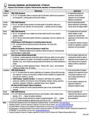 Fillable Online professionalchaplains CHAPLAINS, ASSESSMENT, AND ...