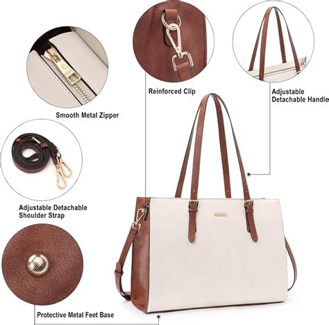 Buy CLUCI Laptop Bag for Women Vegan Leather 15.6 inch Briefcase Tote ...