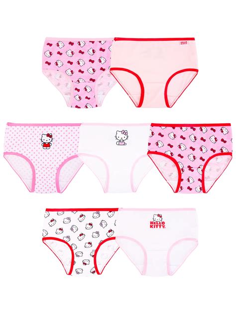 Hello Kitty Girls Cotton Brief Character Underwear, 7-Pack, Size 4-8 ...
