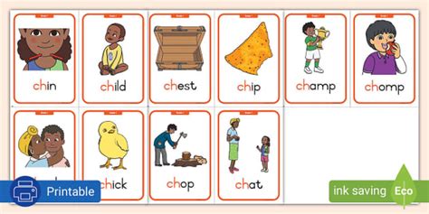 Grade 1 Phonics: ch- Flashcards
