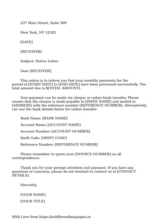 2 Examples of Notice Letter Example