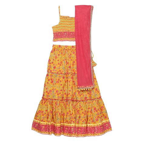 Buy BIBA GIRL PRINTED RELAXED KID(KW5090_YELLOW_11) at Amazon.in