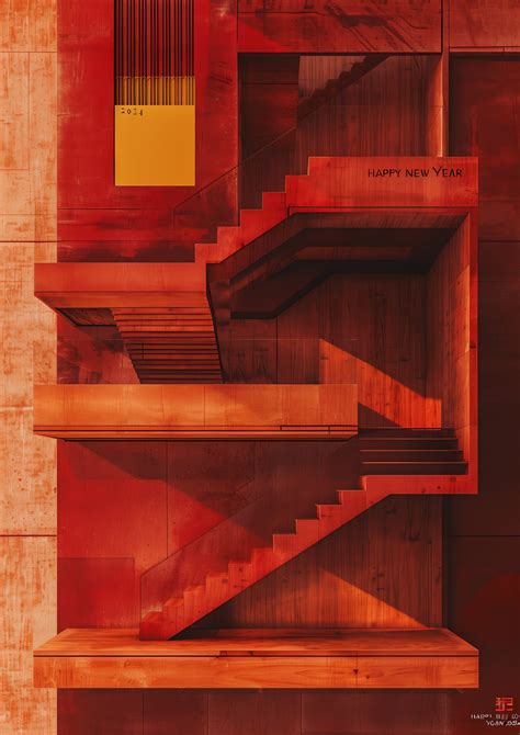 Modern Abstract Staircase Poster