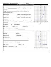 Image result for Key Features of Exponentials From Graphs