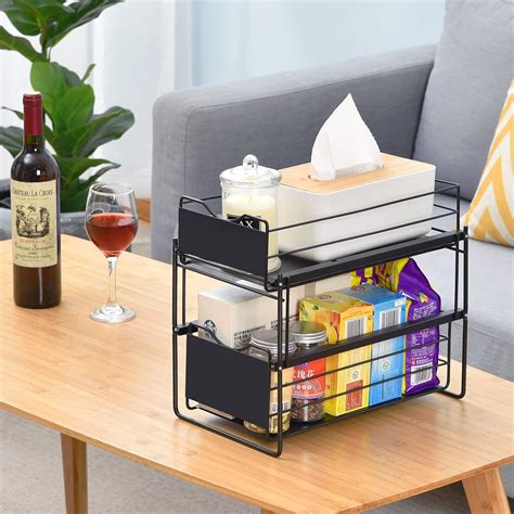 Buy KINGRACK Stackable 2-Tier Cabinets Organizer With Sliding Storage ...
