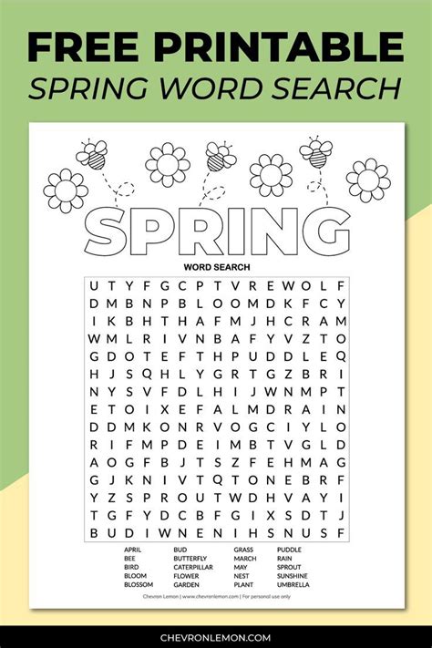 Image result for Spring Word Search Printable