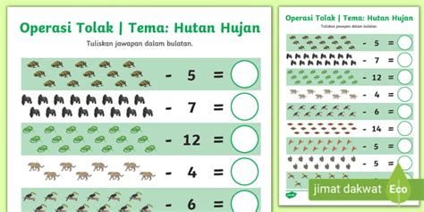 Latihan Operasi Tolak - Dalam Lingkungan 10 Tema Hutan Hujan