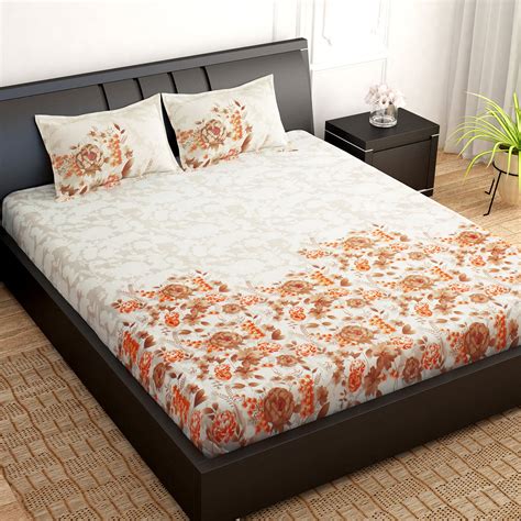 PAVO Tranquil Luxurious White Floral King Size Bedsheet – StoryAtHome.com