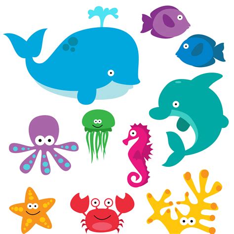 Sea Animal Clipart Sea Animal Clip Art Sea Creatures Fish - Etsy ...