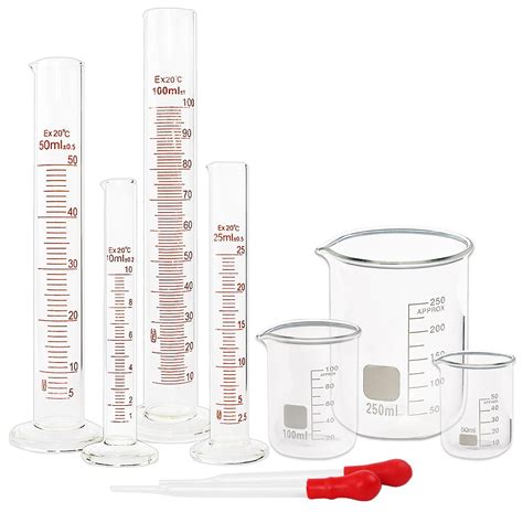 SUPERLELE Glass Graduated Cylinder Set 10ml 25ml 50ml 100ml, Thick ...