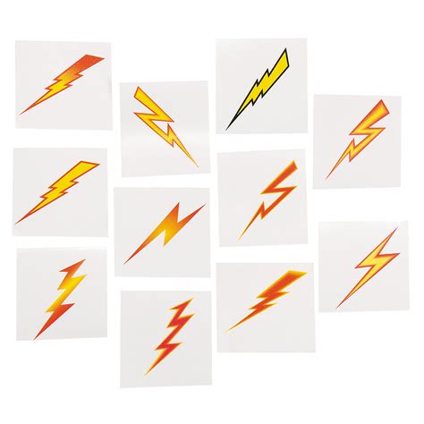 Buy Lightning Bolt Temporary Tattoos - Bulk set of 72- Superhero ...