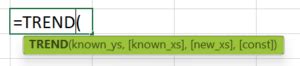 Image result for Trend Function Excel Multiple Variables