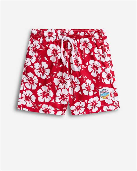Okanui Classic Short Board Shorts for Men | Hibiscus Red