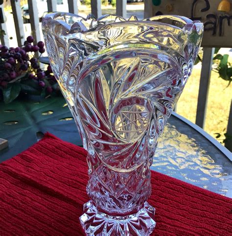 Vintage Crystal Vase, Pinwheel Crystal Vase, Vintage Crystal Vase ...