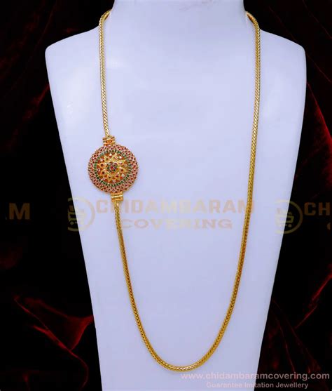 Buy Gold Plated Multi Stone Thali Kodi Female Mugappu Chain