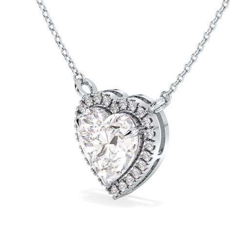 CLEMENCE VALENTINE LOVE HALO HEART CUT LAB GROWN DIAMOND SOLITAIRE, RI ...