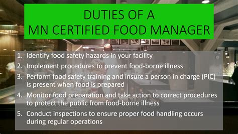 What Are The Duties Of A MN Certified Food Manager?